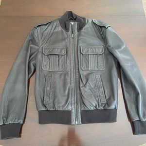 Barney’s Co-Op leather bomber style jacket
